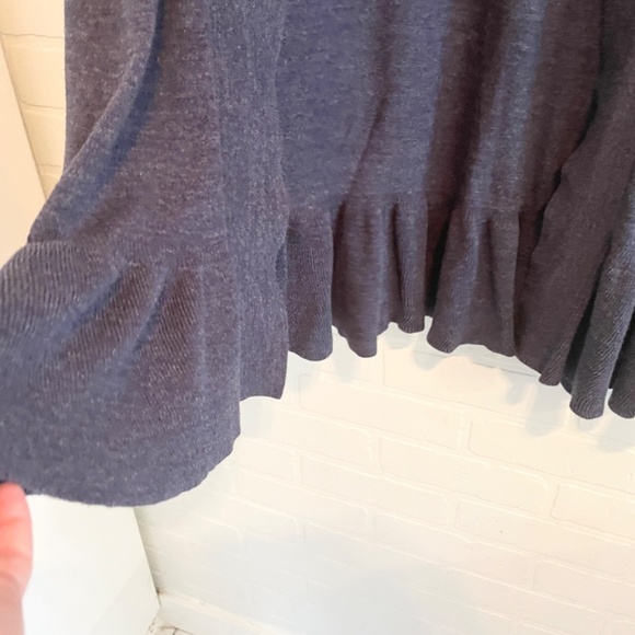 Kate Spade Broome Street Open front cardigan Peplum Heathered Blue XS Oversized - Picture 8 of 13